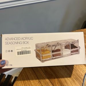 Party Ready! Acrylic Seasoning Box with mini spoons -NWT gift for holidays
